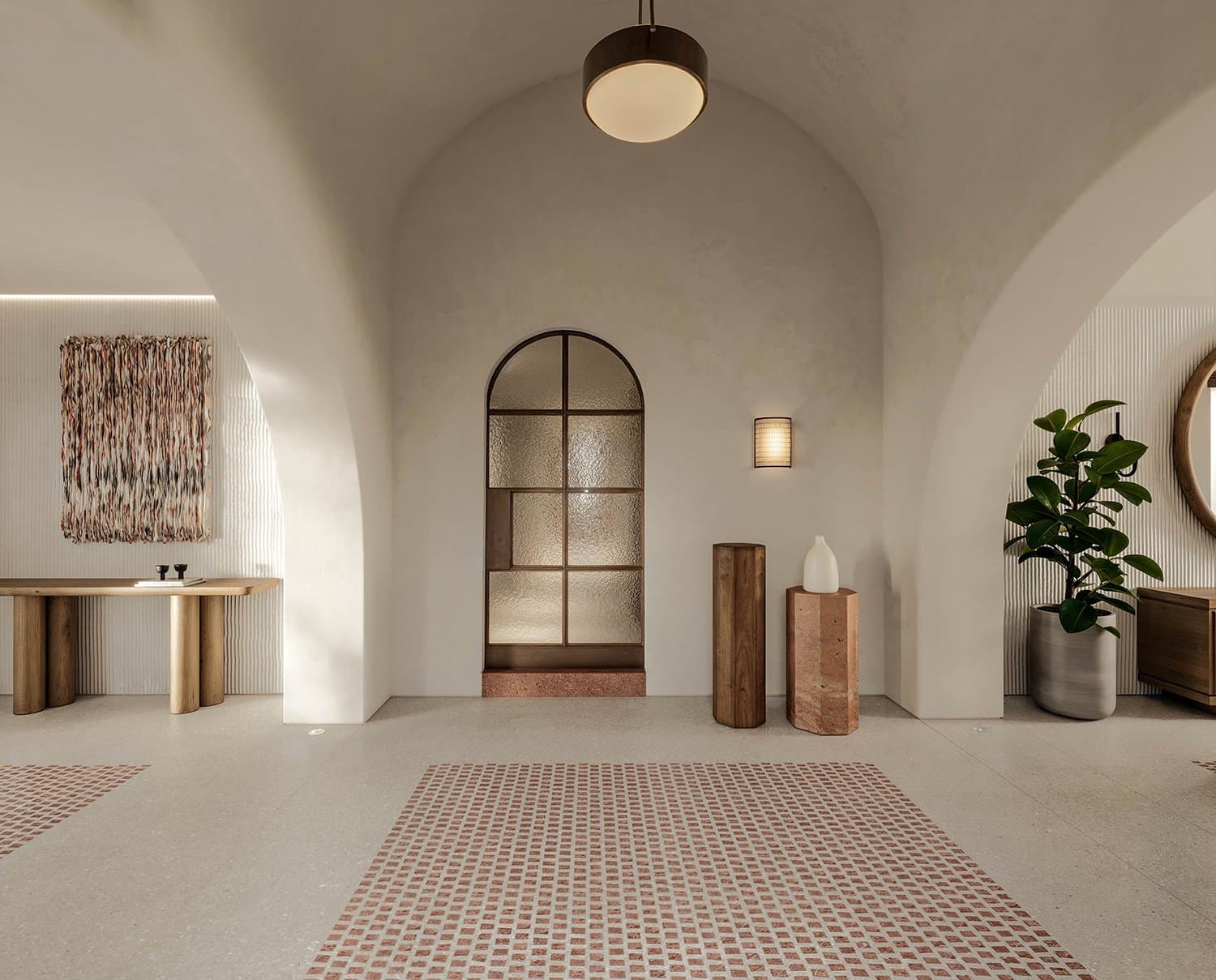 The space promotes a meditative, yet rich atmosphere