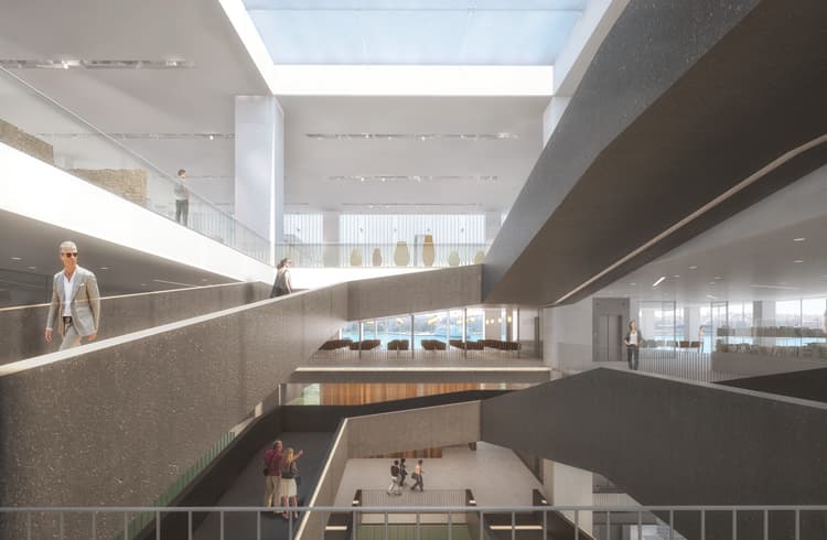The vertical core of the atrium