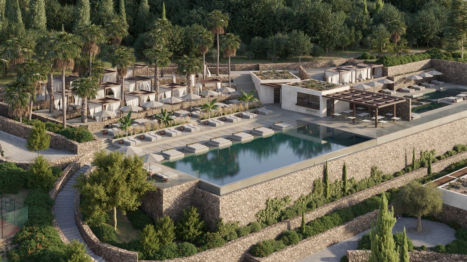 View of the poolside