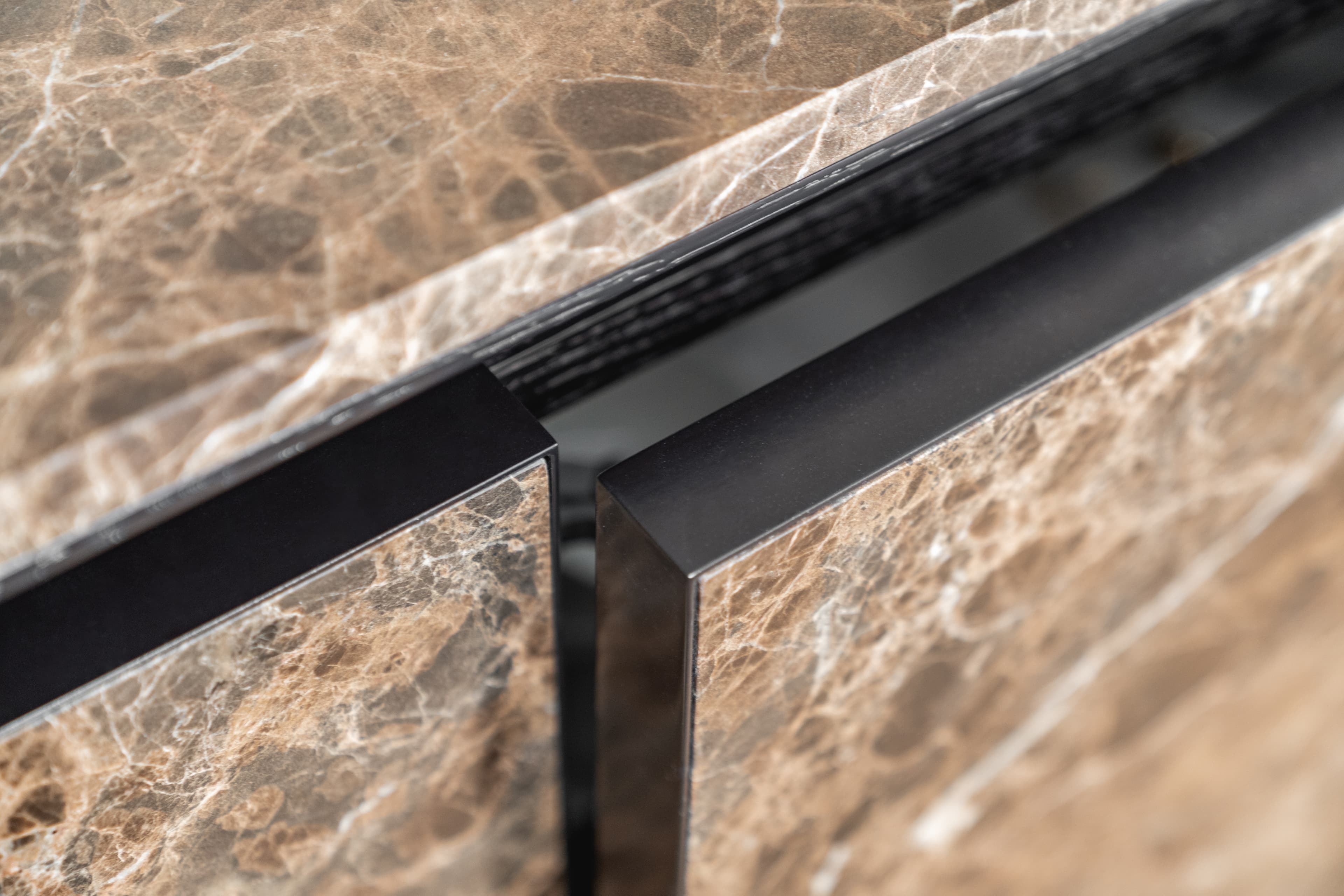Marble drawer fronts, detail