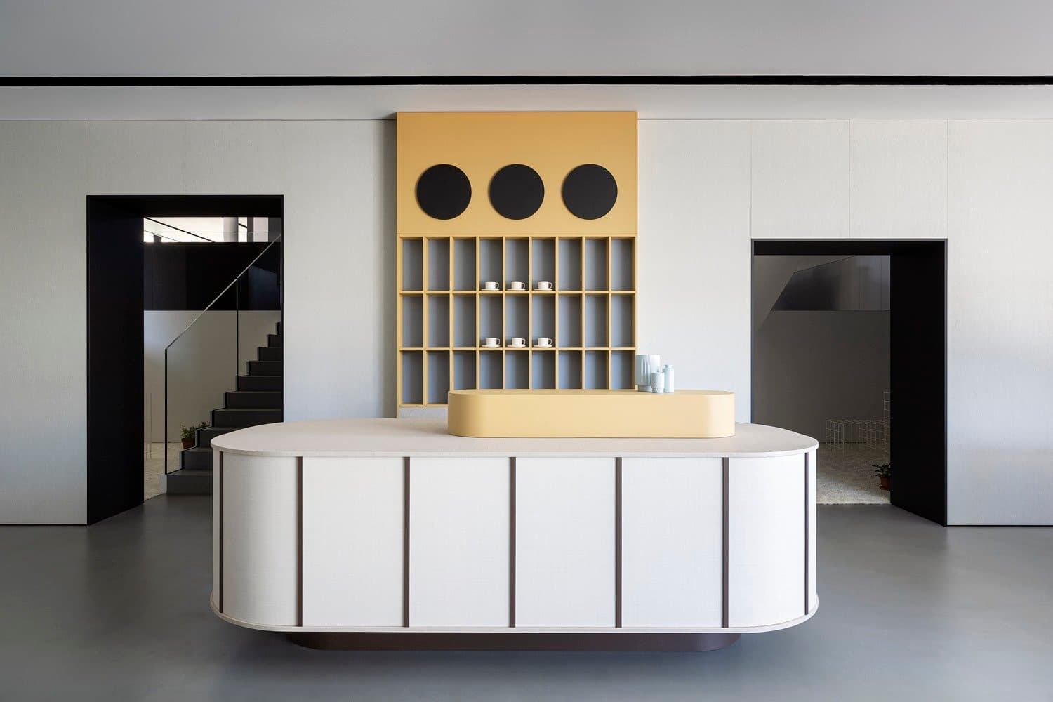 The Morning Bar with fabric-effect surfaces